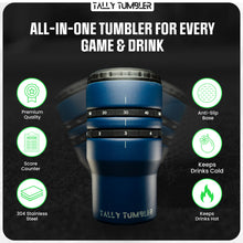 Load image into Gallery viewer, Tally Tumbler 4-in-1 Premium Can Cooler &amp; Scorekeeping Tumbler | Fits All 12oz Cans &amp; Bottles | Golf &amp; Game Ring Scoring System | Insulated Stainless Steel with Lid
